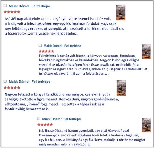 Fel térképe, Makk Dániel, ifjúsági fantasy, visszajelzés